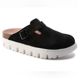 Birkenstock Papillio black suede clog, size 39